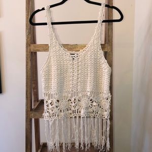 Forever 21 Crochet and Fringe Tank
